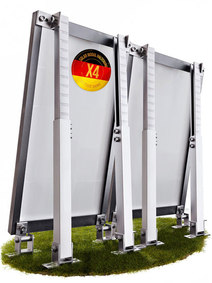 4x Balkonkraftwerk Halterung verstellbar 42 bis 70cm Alu | Edelstahlschrauben | für 2x Photovoltaikmodule