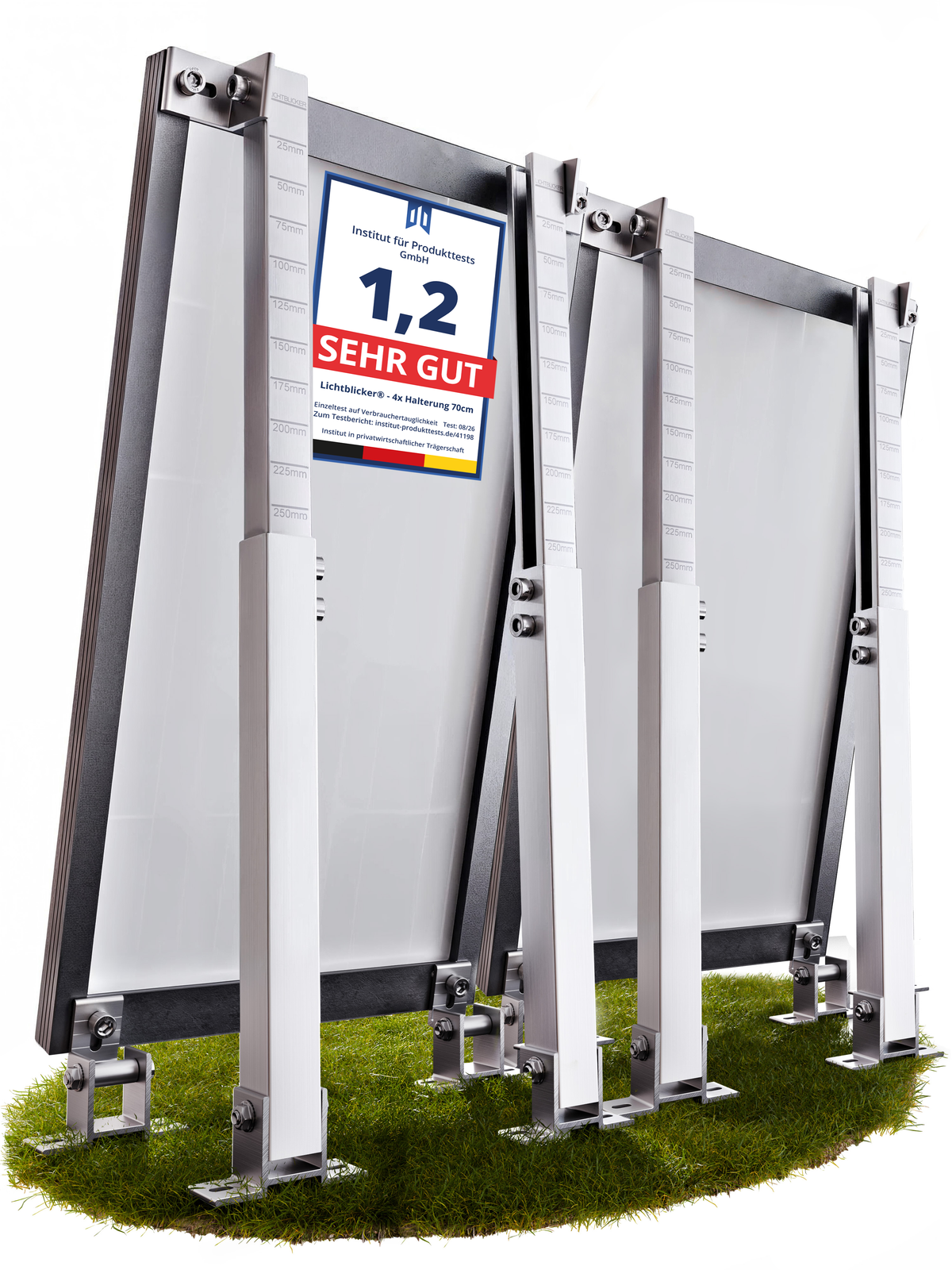 4x Balkonkraftwerk Halterung verstellbar 42 bis 70cm Alu | Edelstahlschrauben | für 2x Photovoltaikmodule 0%MwSt