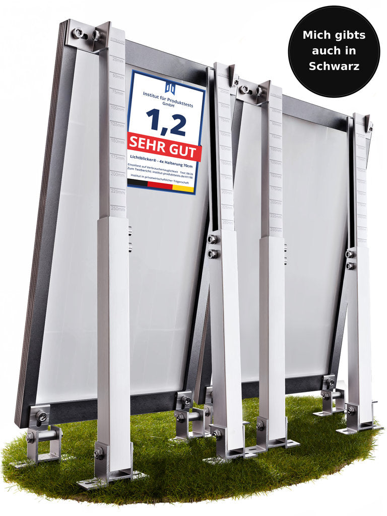 4x Balkonkraftwerk Halterung verstellbar 42 bis 70cm Alu | Edelstahlschrauben | für 2x Photovoltaikmodule 0%MwSt