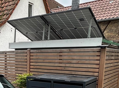 4x Balkonkraftwerk Halterung verstellbar 42 bis 70cm Alu | Edelstahlschrauben | für 2x Photovoltaikmodule