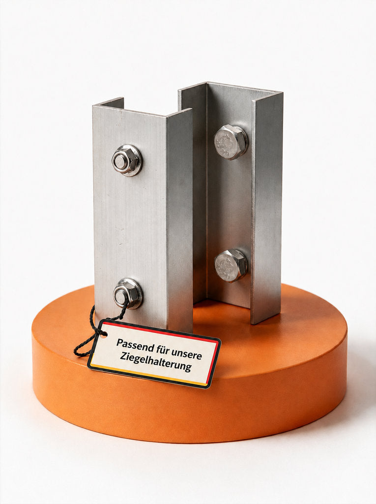 2x Verbinder für Schiene Solarhalterung Ziegeldach. Schiene 40x40mm. Edelstahlschraube und Aluminium. Dachhalterungen Solar Balkonkraftwerk Dachhaken PV Halter 0% MwSt