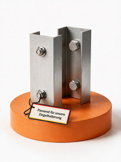 2x Verbinder für Schiene Solarhalterung Ziegeldach. Schiene 40x40mm. Edelstahlschraube und Aluminium. Dachhalterungen Solar Balkonkraftwerk Dachhaken PV Halter 0% MwSt