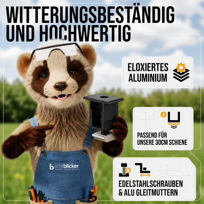 2x Mittelklemme für Solarmodul Halterung 30cm Schiene. 30-45mm Modulhöhe. Edelstahlschraube und Aluminium. Perfekt für Trapezbleche, Hauswand, Balkonkraftwerk. PV. 0%MwSt