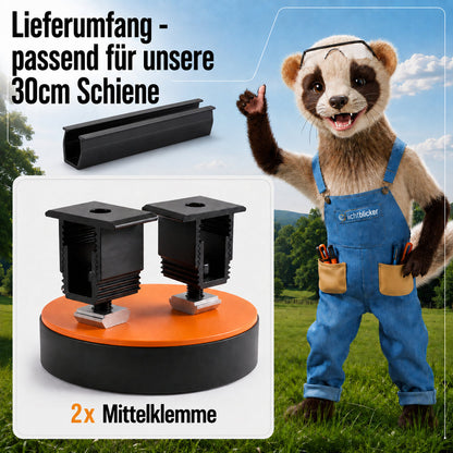 2x Mittelklemme für Solarmodul Halterung 30cm Schiene. 30-45mm Modulhöhe. Edelstahlschraube und Aluminium. Perfekt für Trapezbleche, Hauswand, Balkonkraftwerk. PV. 0%MwSt