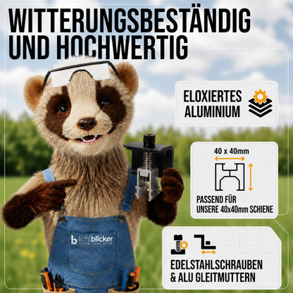 2x Endklemme für Solarhalterung Ziegeldach. Modulhöhe 30-45mm. Edelstahlschraube und Aluminium. Dachhalterungen Solar Balkonkraftwerk Dachhaken PV Halter 0% MwSt