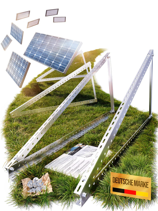 4x Balkonkraftwerk Halterung 118 cm Alu - 3 mm stark - bis 200 kg belastbar - Edelstahlschrauben - für 2x Photovoltaikmodule