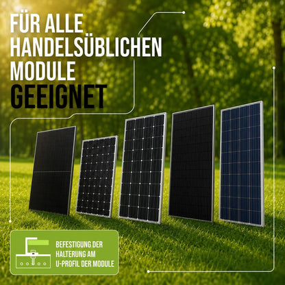 4x Balkonkraftwerk Halterung 118 cm Alu - 3 mm stark - bis 200 kg belastbar - Edelstahlschrauben - für 2x Photovoltaikmodule 0%MwSt