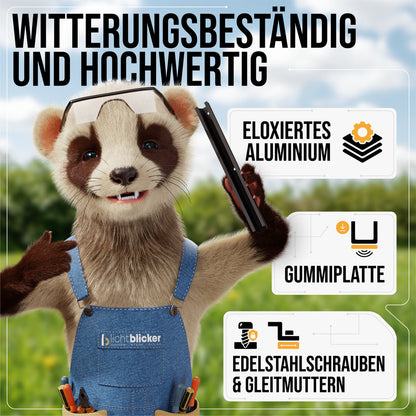 Balkonkraftwerk Halterung 30cm Schiene für 2 Stück Solarmodule. Klemmen für 30 bis 45mm Modulhöhe.